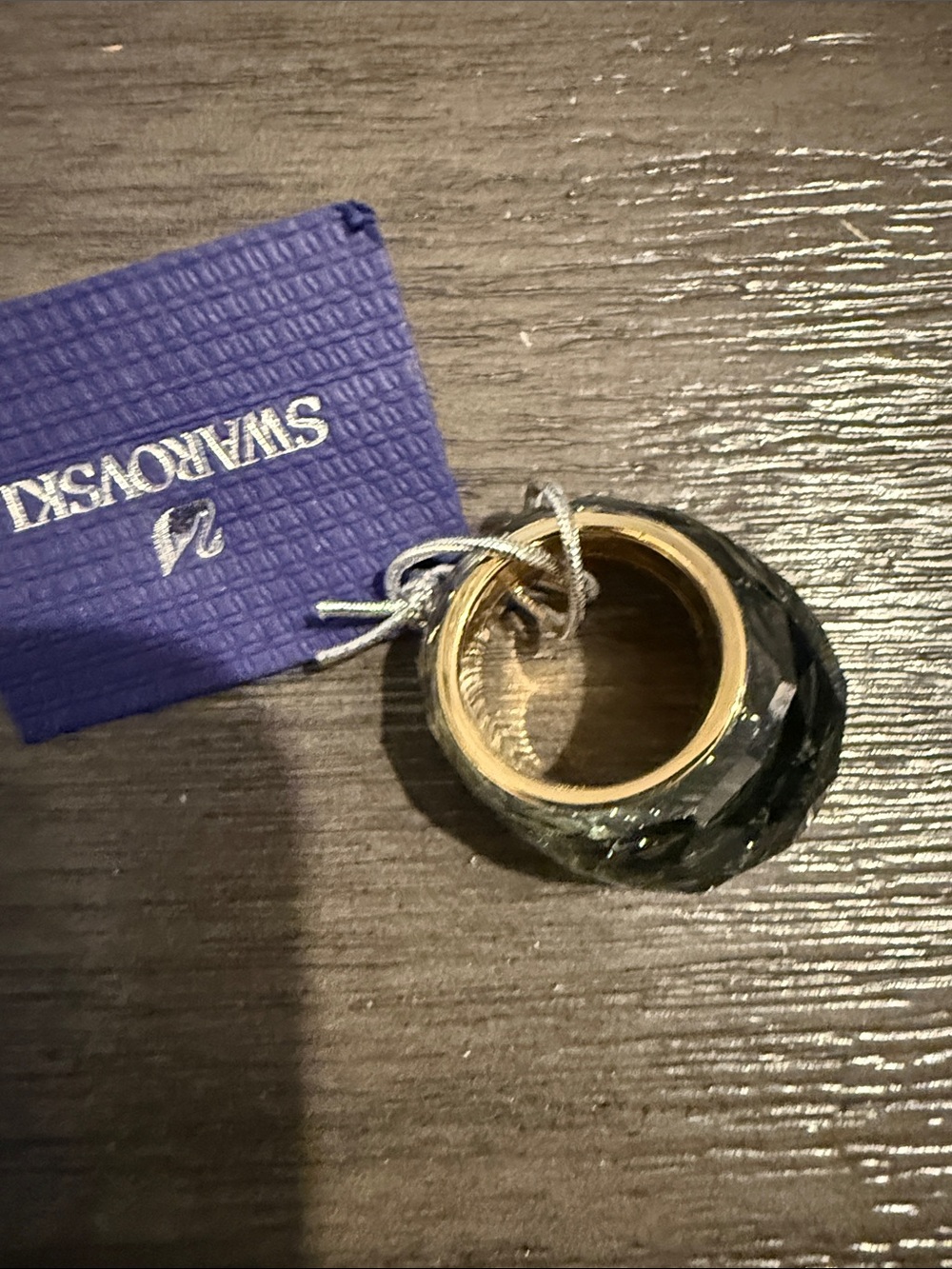 NWT!! SWAROVSKI SMOKY GRAY / BLK RING SZ 7 / 55 - Picture 4 of 5